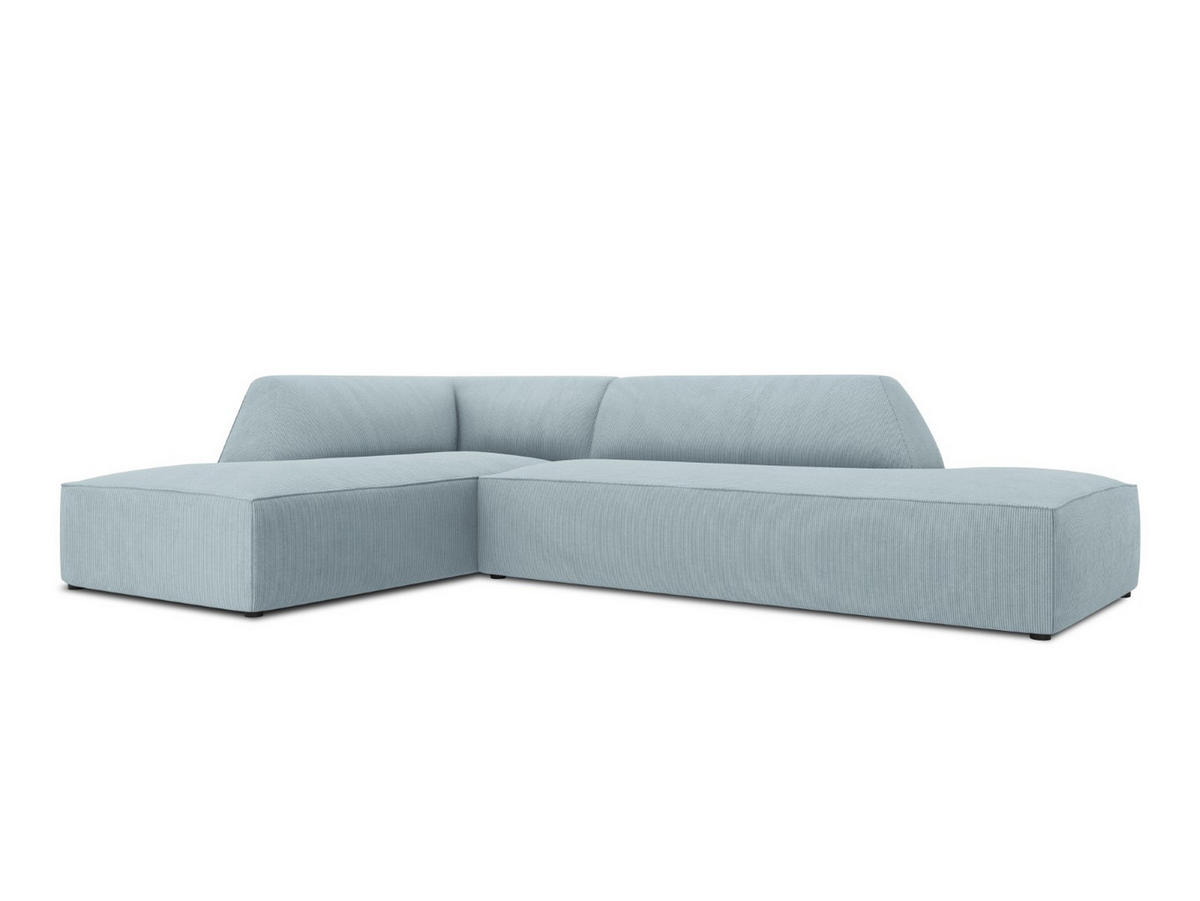 ECKSOFA links Ruby aus Cord hellblau 4 Sitzplätze - Hellblau, Textil (180/273cm) - Micadoni