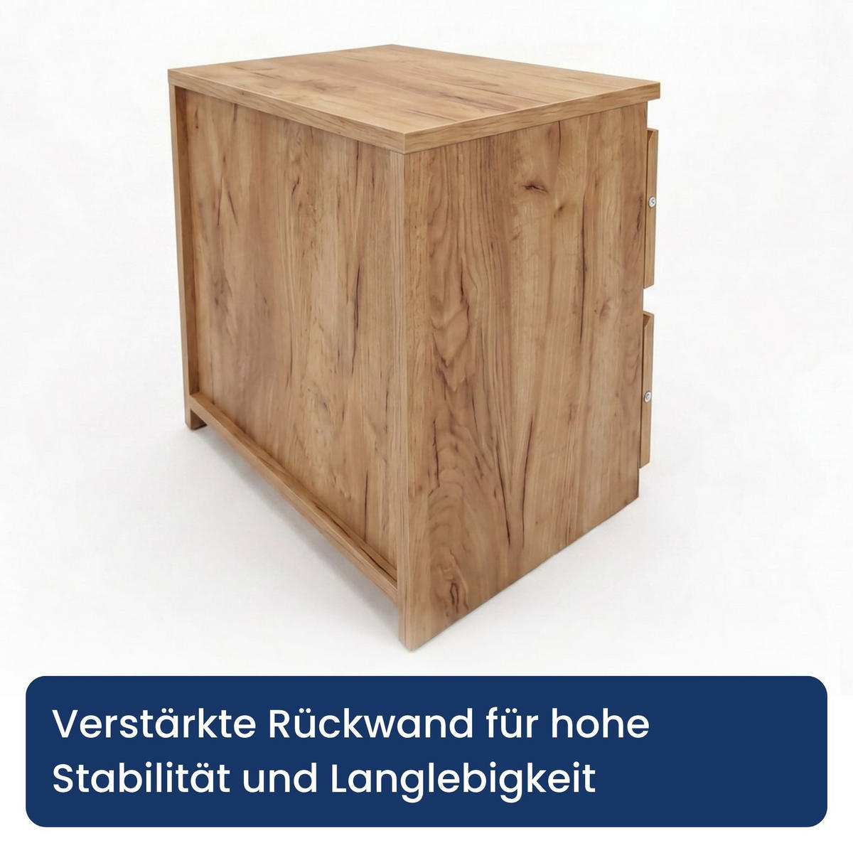 NACHTTISCH mit zwei Schubladen in Craft-Eiche - Naturfarben, Holzwerkstoff (40/40/30cm) - Home Collective