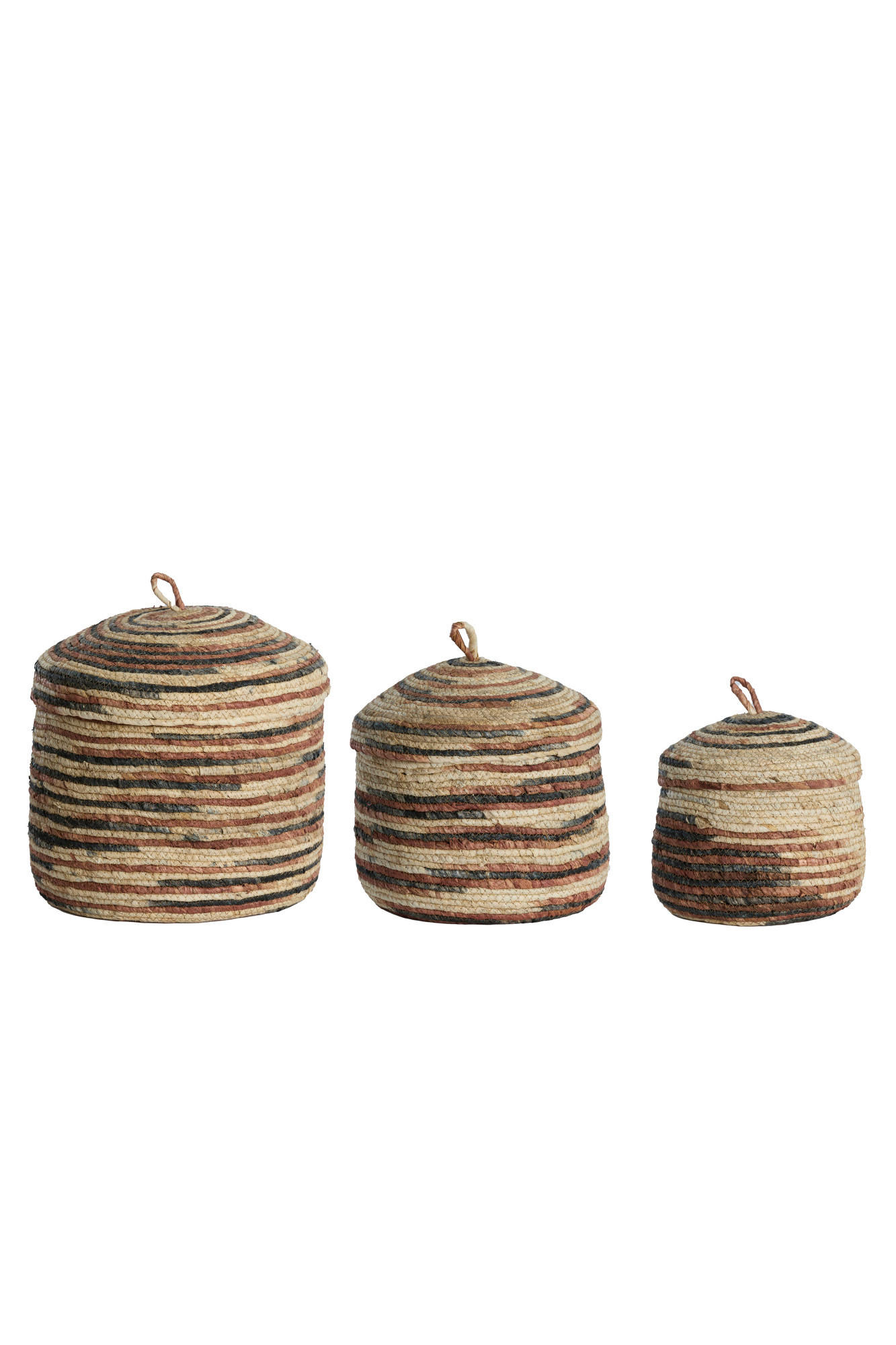 KORB Kilrush Braun Ø34/36 cm 3er-Set - Braun, Naturmaterialien (34/36/34cm) - Light & Living