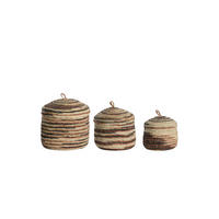 KORB Kilrush Braun Ø34/36 cm 3er-Set - Braun, Naturmaterialien (34/36/34cm) - Light & Living
