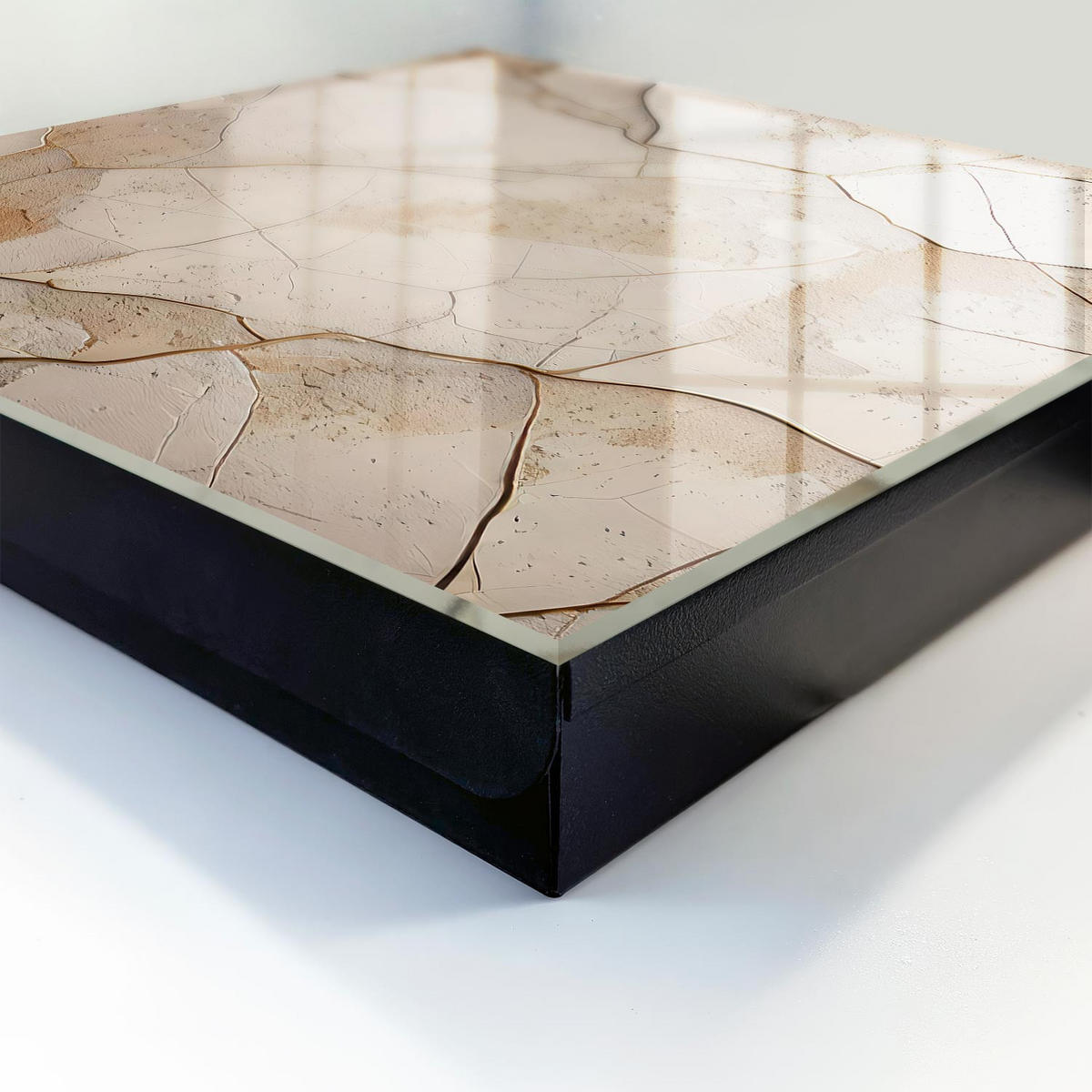 SCHLÜSSELBOX Schwarz 30x30 cm- Türöffnung nach rechts - Feine Erde - Beige, Metall (30/30/5cm) - TULUP