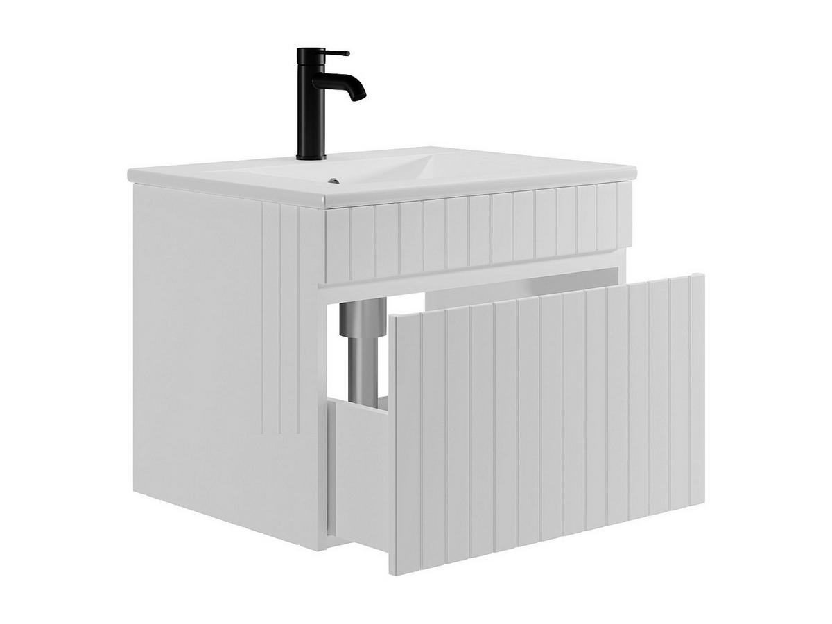 EINZELWASCHTISCH - 60cm x 46cm - MDF - weiß - SATARA - Weiß, Holz (60/46/46cm) - Vente-Unique