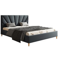 BETT Grau LUXO 3 Gepolstert Samt Jasmine 120x200 cm - Graphitfarben, Textil (120/200cm) - Sepro Meble
