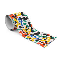 TAPETENBORDÜRE selbstklebend bunte ABSTRAKTION moderne Muster - Blau/Rot, Papier (10/300/300cm) - Muralo