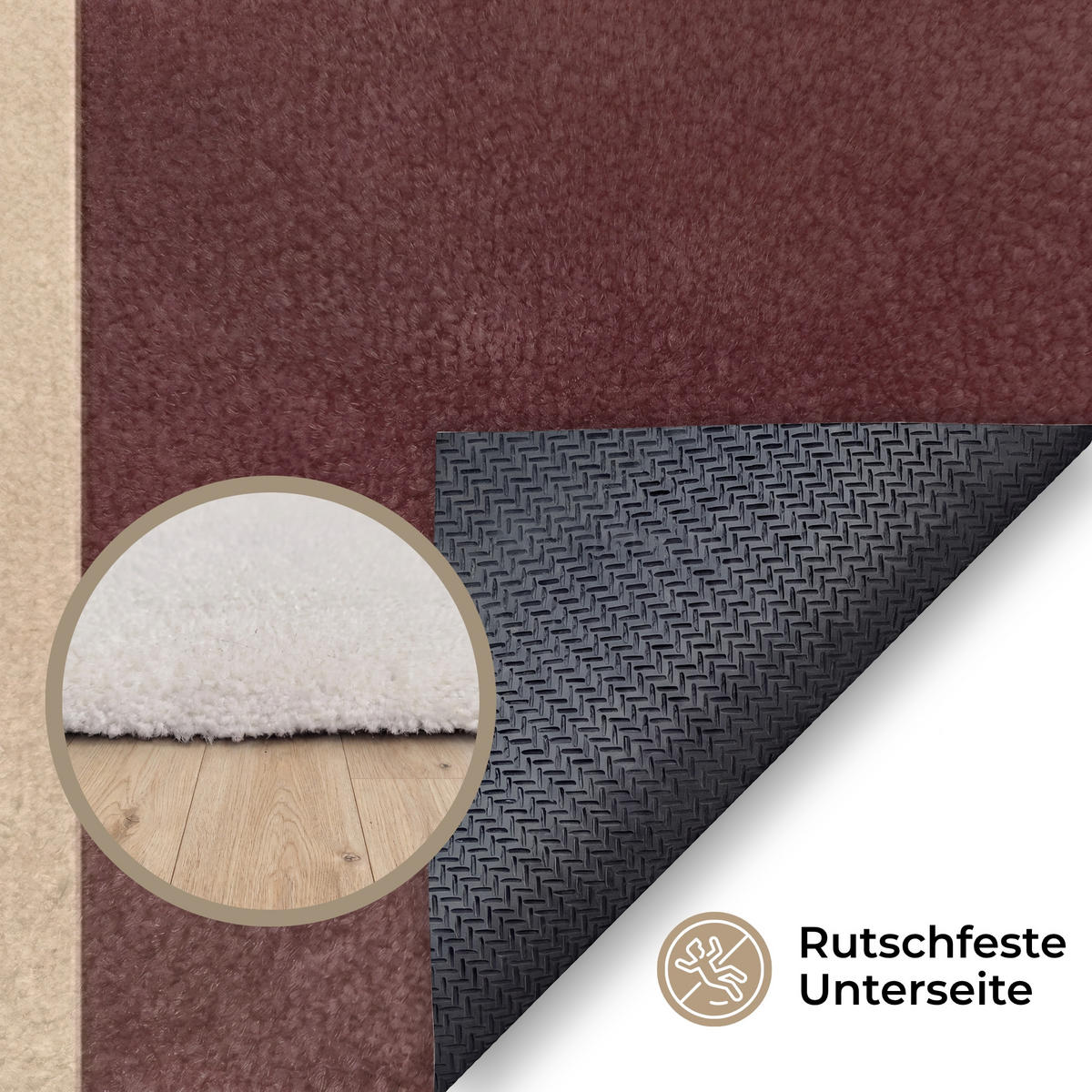 KOBERCE - Roviny - abstraktné - Bordeaux - línie - 140x200 cm - viacfarebná, textil/plast (140/0.4cm) - OnlyWow