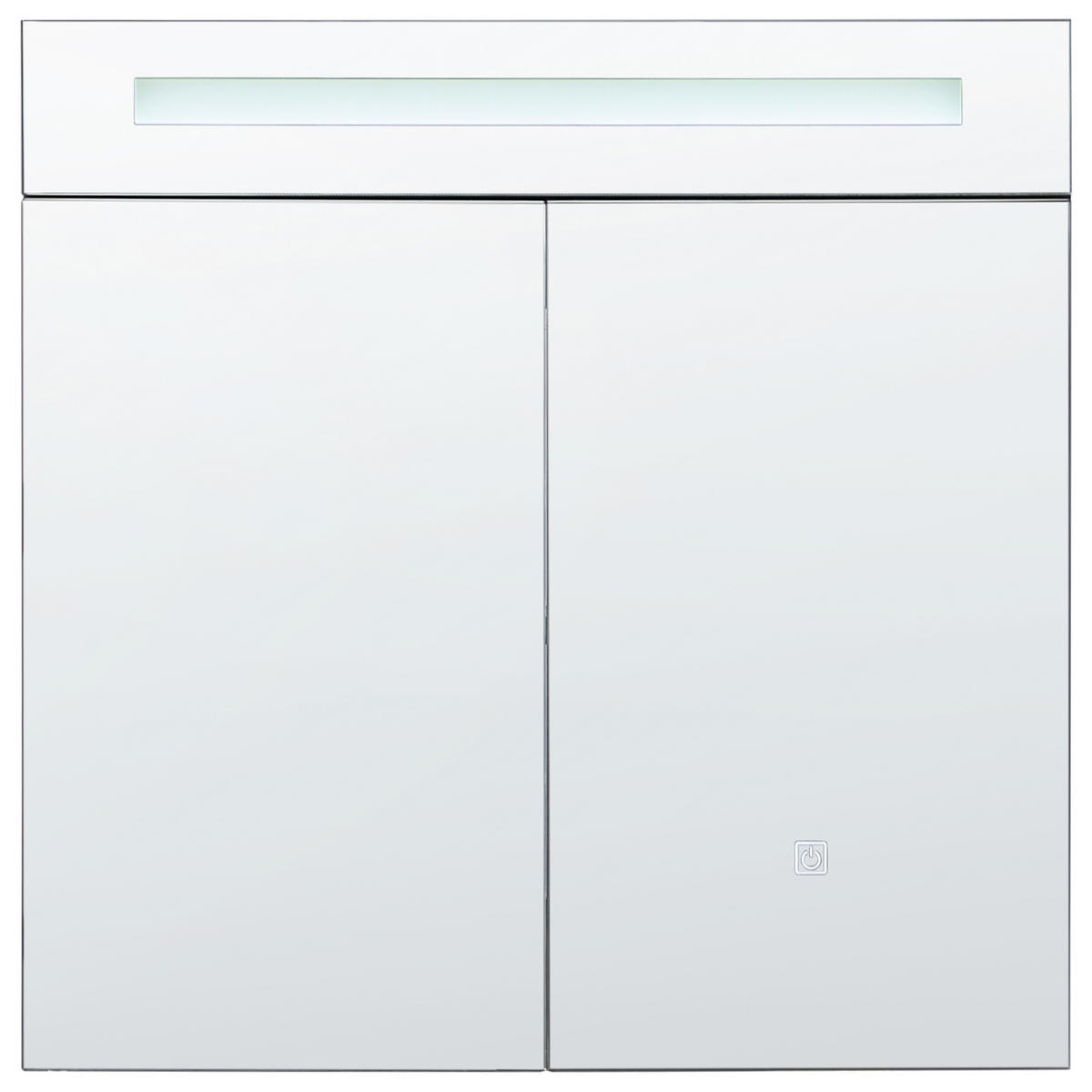 KOUPELNOVÁ ZRCADLOVÁ SKŘÍŇKA LED 60/60 cm Černá Jaramillo - černá/stříbrná, kompozitní dřevo (60/60/12cm) - Beliani