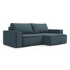 ECKSOFA mit Schlaffunktion Strukturstoff Stoff Blau - Blau/Blaugrau, Kunststoff/Textil (257/148cm) - Makamii