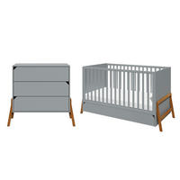 POKOJ PRO MIMINKO 2DÍLNÝ Grey - šedá, kompozitní dřevo (161/90/75cm) - Petits-meubles