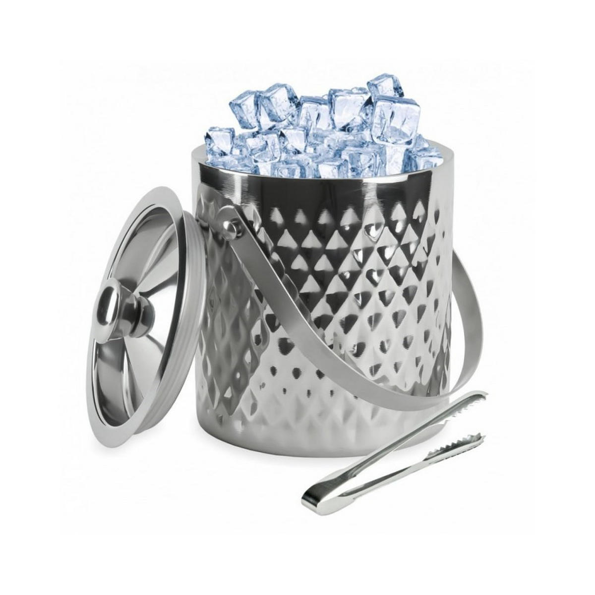 FLASCHENKÜHLER Silber 15/15/18 cm KH1508 - Silberfarben, Metall (15/18cm) - Kinghoff 