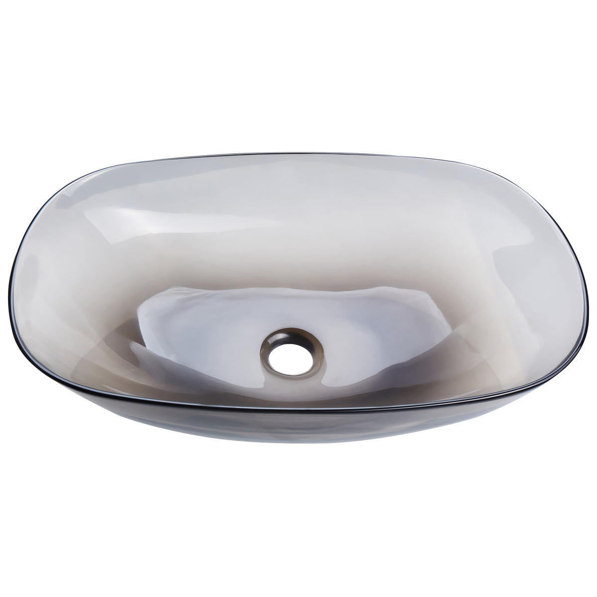 AUFSATZWASCHBECKEN Schwarz 54/36 cm Mineralwerkstoff Moengo - Transparent/Schwarz, Keramik (54/15/36cm) - Beliani