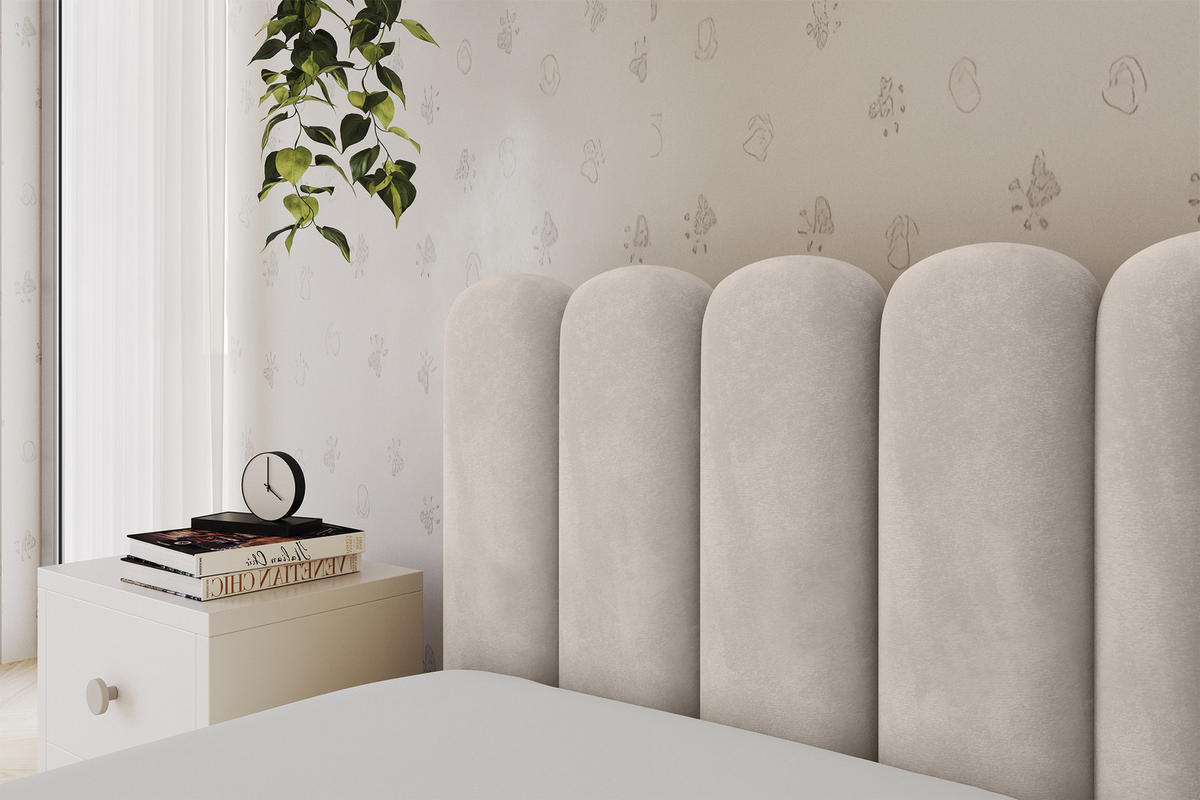 EINZELLBETT Jugendbett mit Bettkasten und Matratze H3/H4, Rechts - HUGY 100x200 Beige - Sandfarben, Holzwerkstoff/Textil (100/200cm) - ALTDECOR