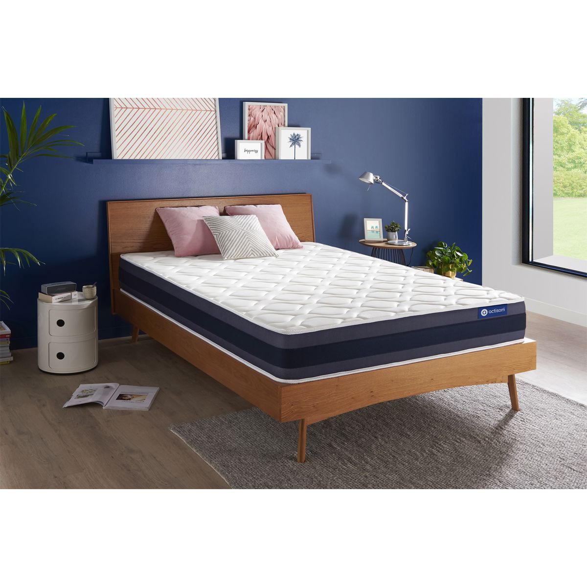 MATRATZE Actiflex morpho Taschenfederkern und Memory-Schaum 130 x 220 cm h1 - Weiß, Textil (130/220cm) - ACTISOM