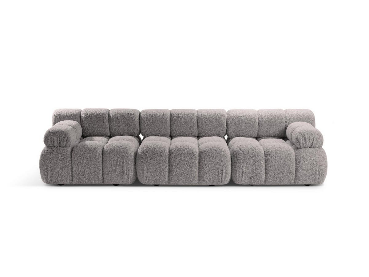 SOFA modular Bellis aus Boucle hellgrau 3 Sitzplätze - Hellgrau, Textil (94/70/282cm) - Micadoni
