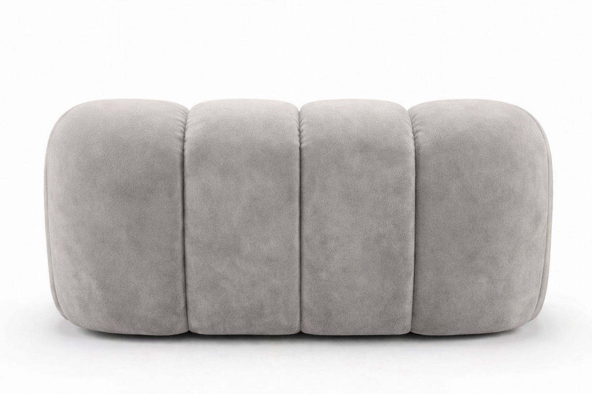 SESSEL modular, Veloursstoff Bluvel, Grau, CROISSANT - Grau, Holz (168/72/115cm) - Kaiser Möbel