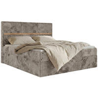 POSTEL BOXSPRING ORVO 160/200 - Světle hnědá Manšestr - Topper Visco - H3 - černá/světle hnědá, textil/plast (160/200cm) - MKS