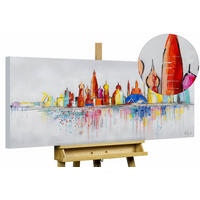 ACRYLBILD HANDGEMALT 120/60 cm - Multicolor/Grau, Holz/Textil (1.7/60cm) - KUNSTLOFT
