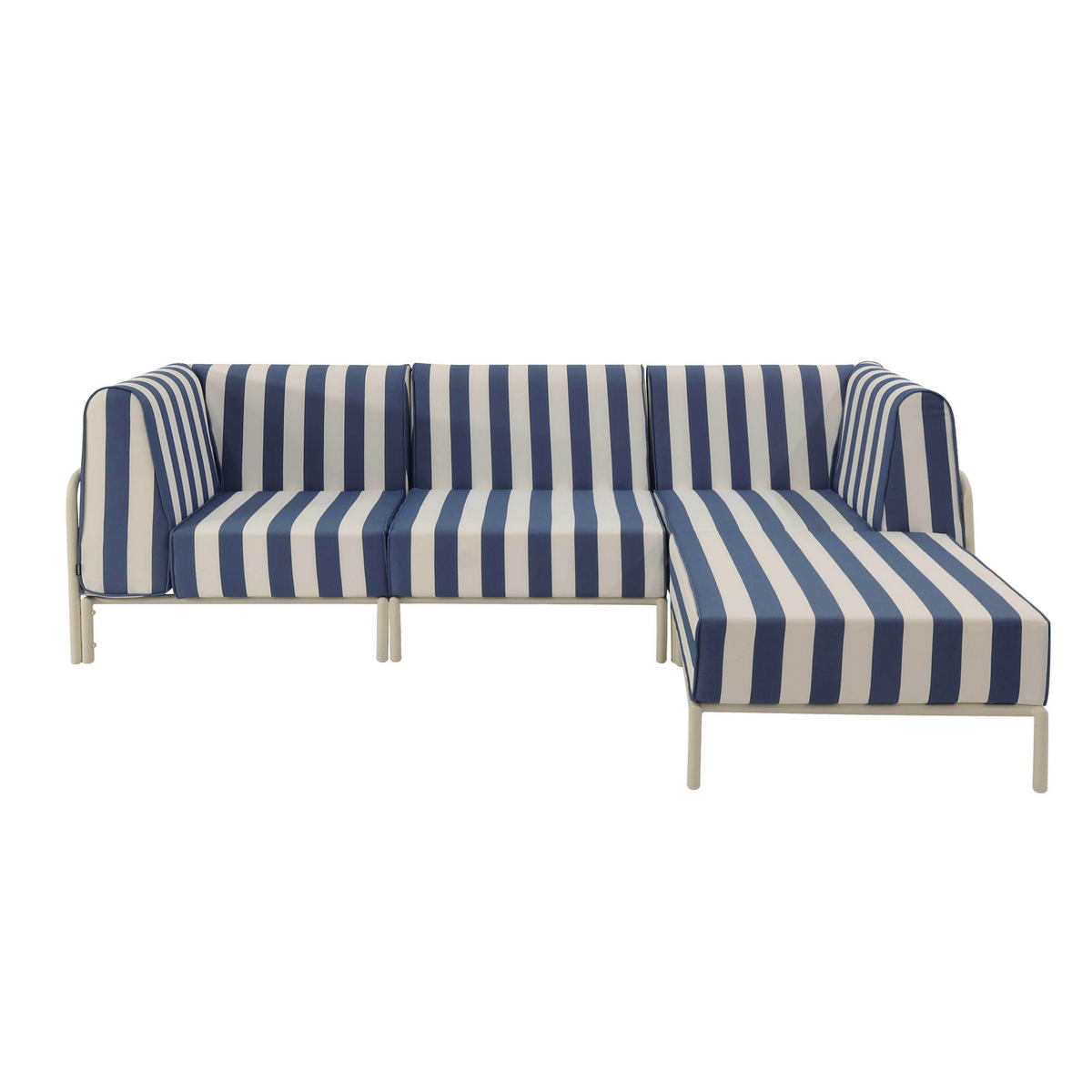GARTENSOFA mit 4 Sitzplätzen, Blau - Blau, Textil - Oviala
