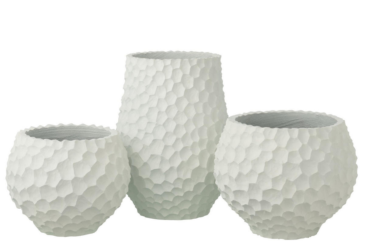 BLUMENTOPF KERBEN + AUßENBEREICH SAND Weiß - Weiß, Stein (36.5/48cm) - J-Line