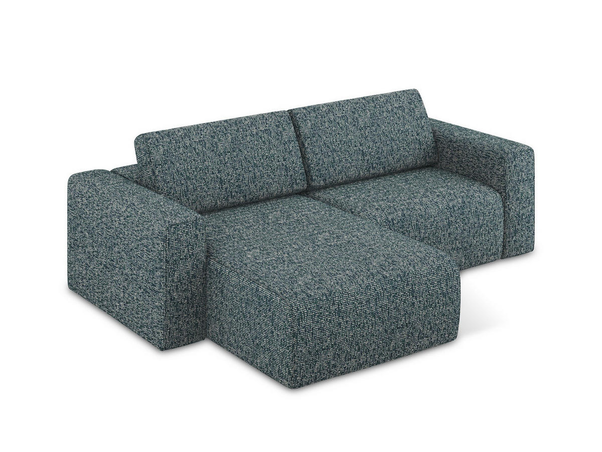 ECKSOFA Links Strukturstoff Stoff Blau - Blau/Blaugrau, Kunststoff/Textil (167/224cm) - Makamii