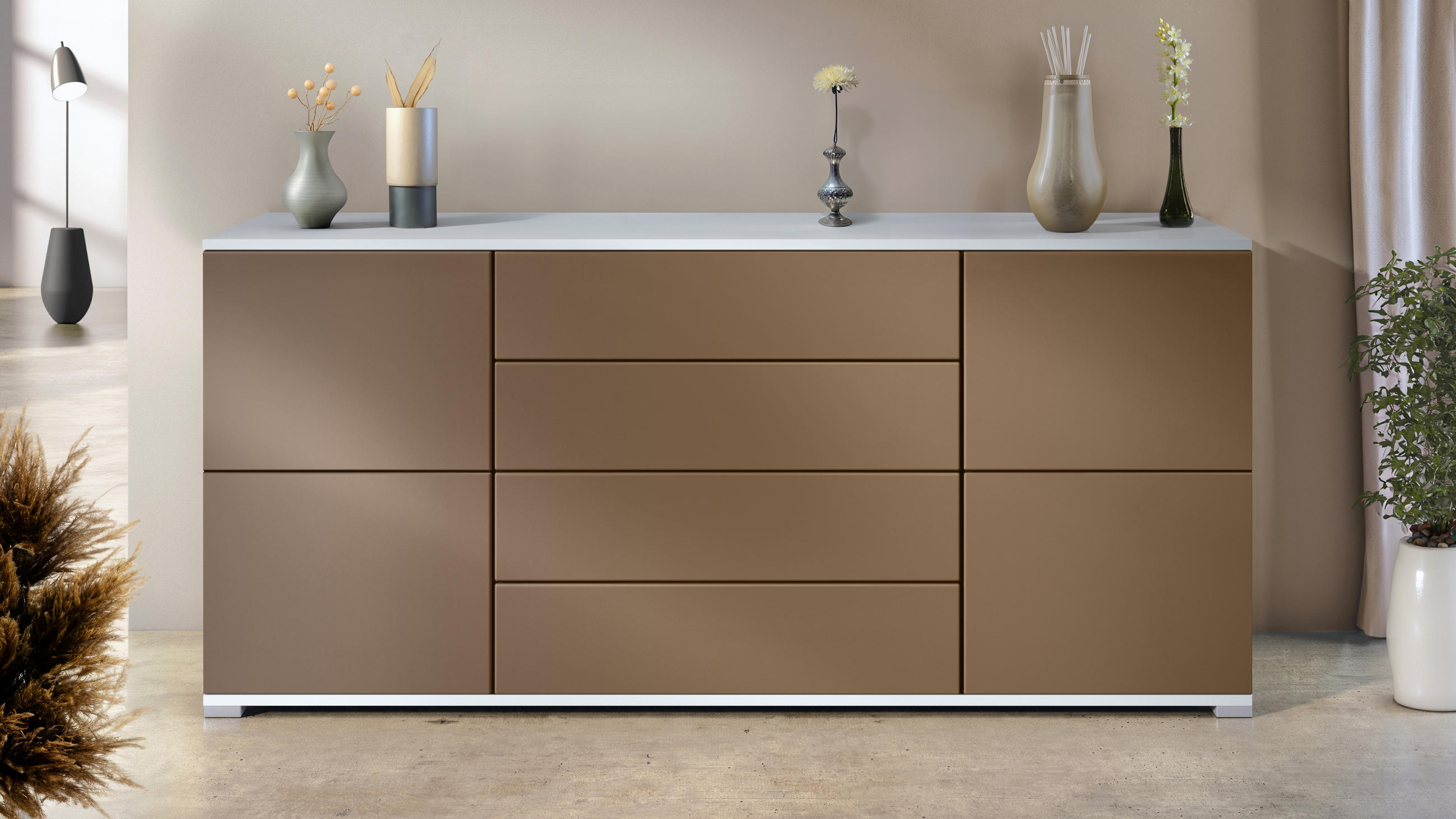 SIDEBOARD Rova Bronze Optik - Bronzefarben, Holzwerkstoff (166.5/75.5/35cm) - Vladon