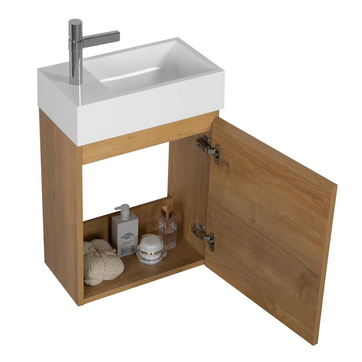 GÄSTE-WC-MÖBELSET Angela 2 Teile Eiche - 40 x 22 x 64 cm - Eichefarben, Holz (40/52/22cm) - Badplaats
