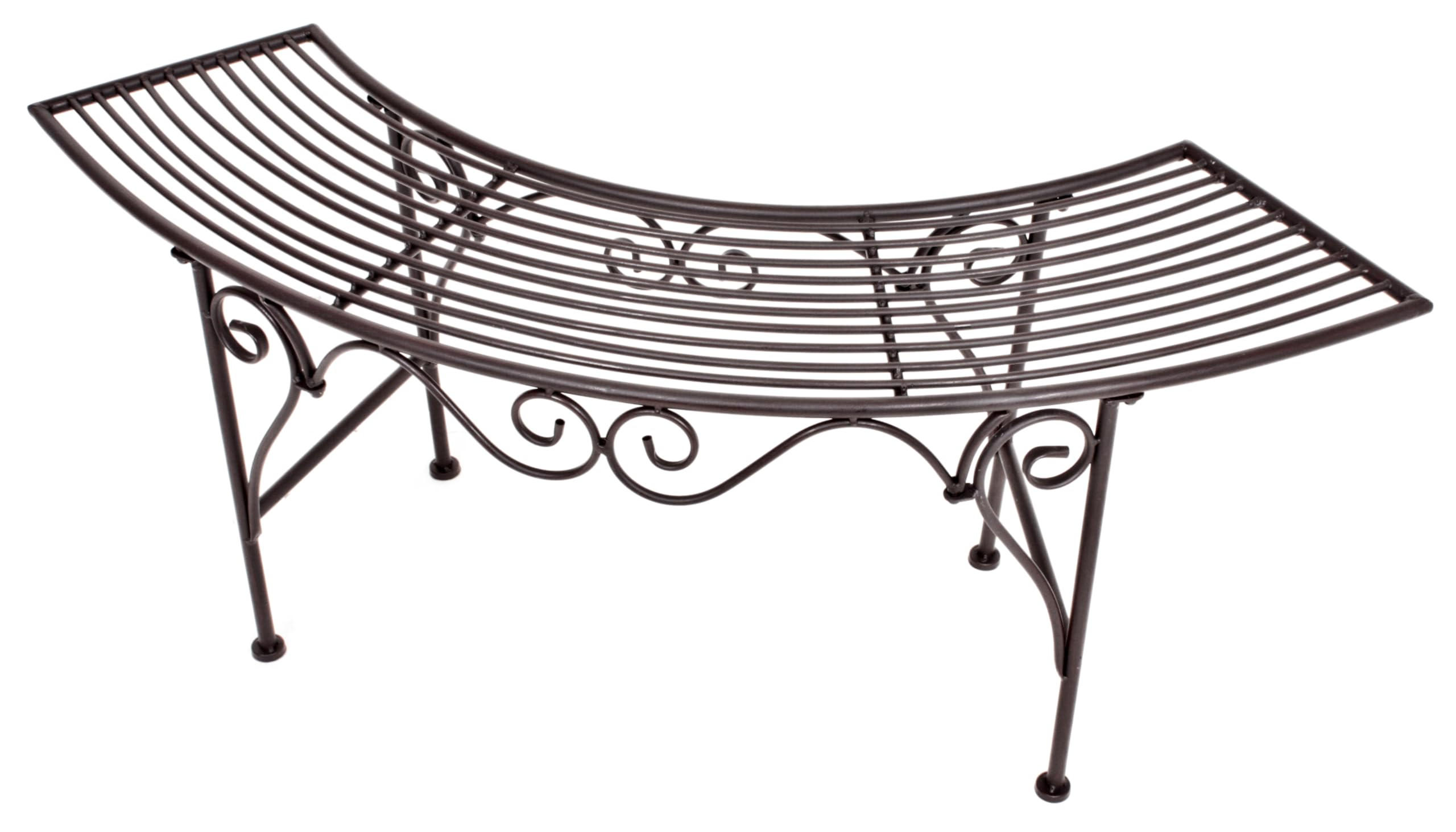 GARTENBANK Roland Bogenbank - Braun, Metall (28/47/125cm) - DELUKE