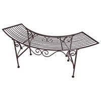 GARTENBANK Roland Bogenbank - Braun, Metall (28/47/125cm) - DELUKE