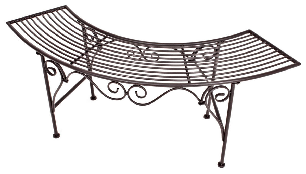GARTENBANK Roland Bogenbank - Braun, Metall (28/47/125cm) - DELUKE