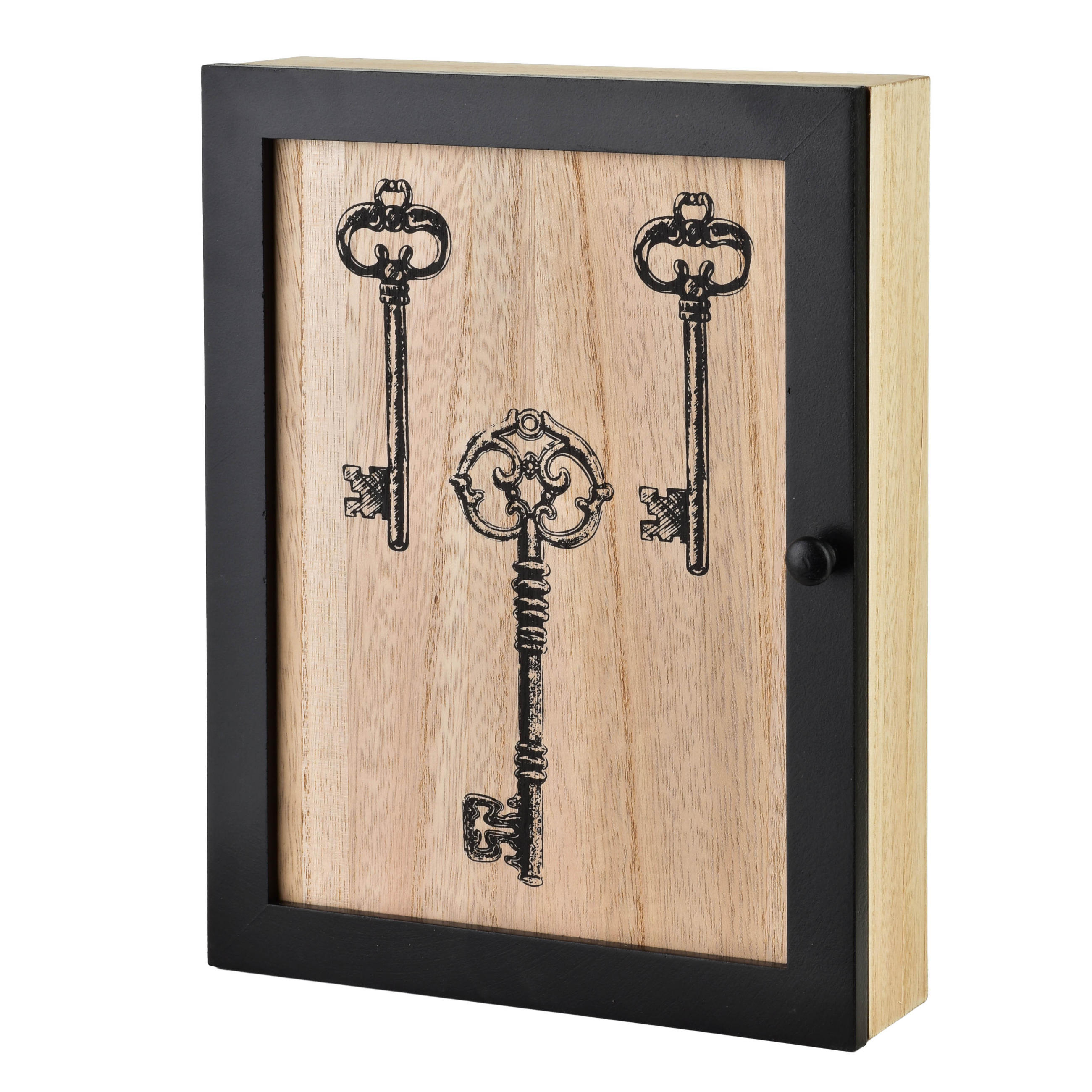 SCHLÜSSELKASTEN Stacy Schwarz 26x20x5,5 cm Holz - Schwarz, Holz (5.5/20/26cm) - Mondex