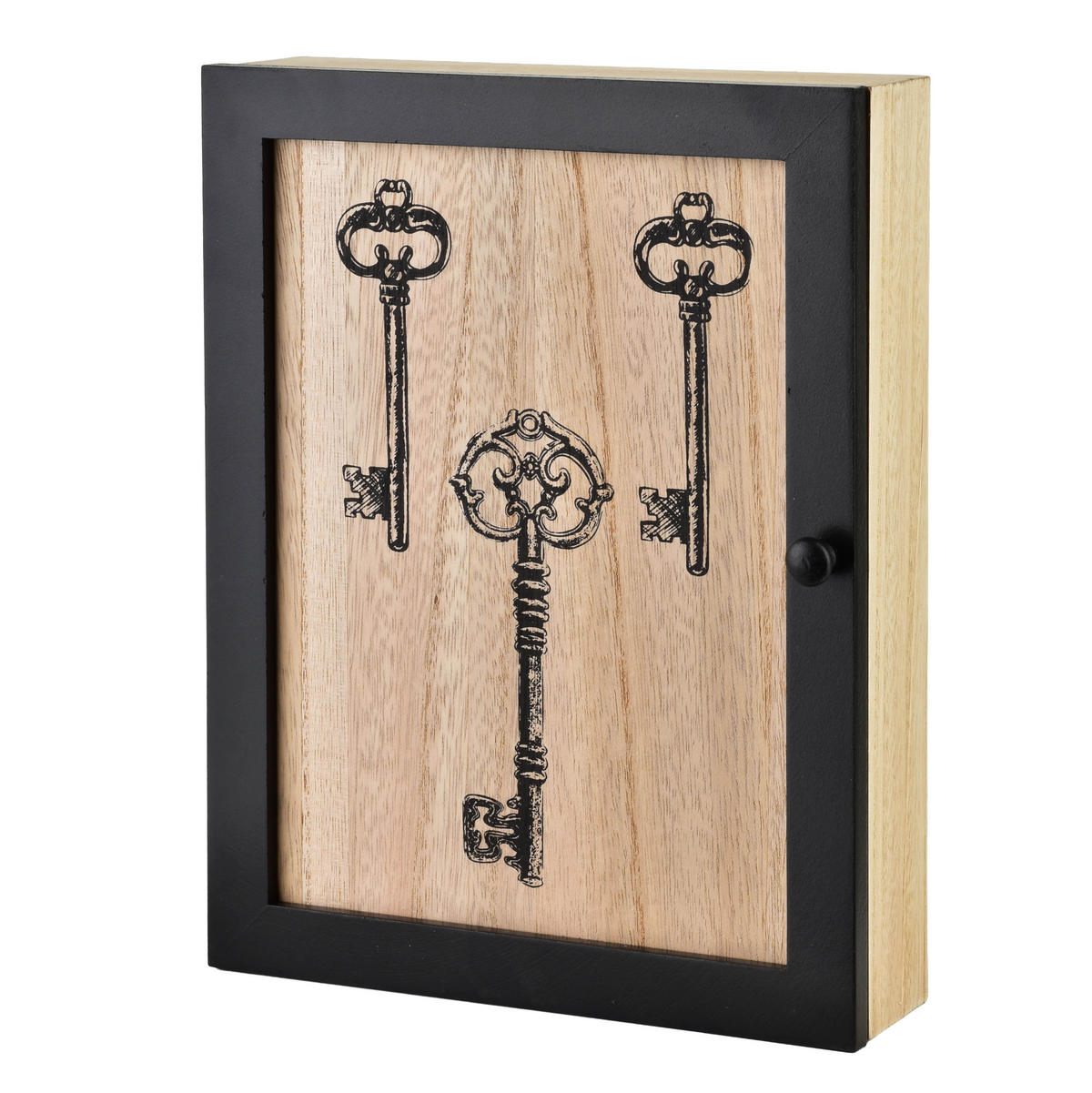 SCHLÜSSELKASTEN Stacy Schwarz 26x20x5,5 cm Holz - Schwarz, Holz (5.5/20/26cm) - Mondex