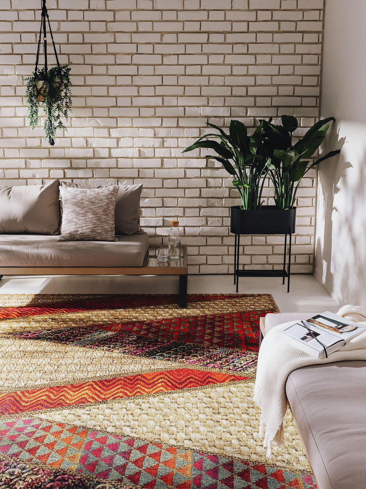 OUTDOORTEPPICH Kenya Beige/Rot 80x165 cm - Beige, Textil (80/165cm) - benuta Nest