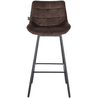 BARHOCKER 4er Set Visen Samt Braun - Braun, Textil (49/105/56cm) - DELUKE