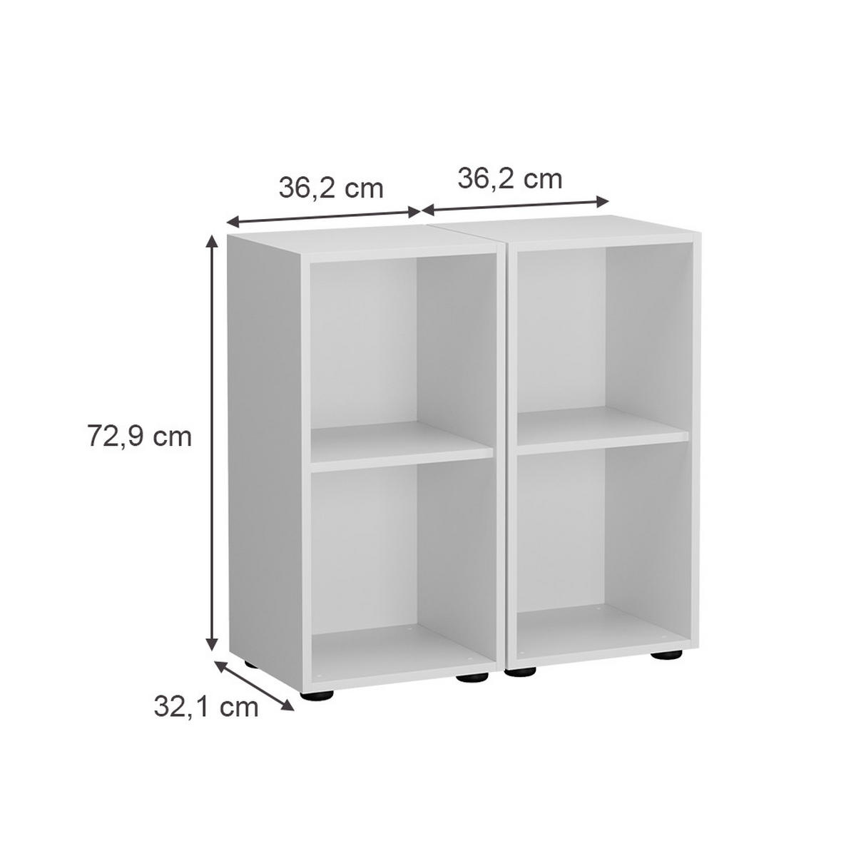 KINDERREGAL Estell Weiß 71 x 38.2 cm 2er-Set - Weiß, Holzwerkstoff (71/38.2/32.1cm) - Vicco