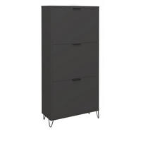 SCHUHSCHRANK Erna 61x25x141 Anthrazit matt Lack - Grau, Holzwerkstoff (61/141/25cm) - 58aufmkessel