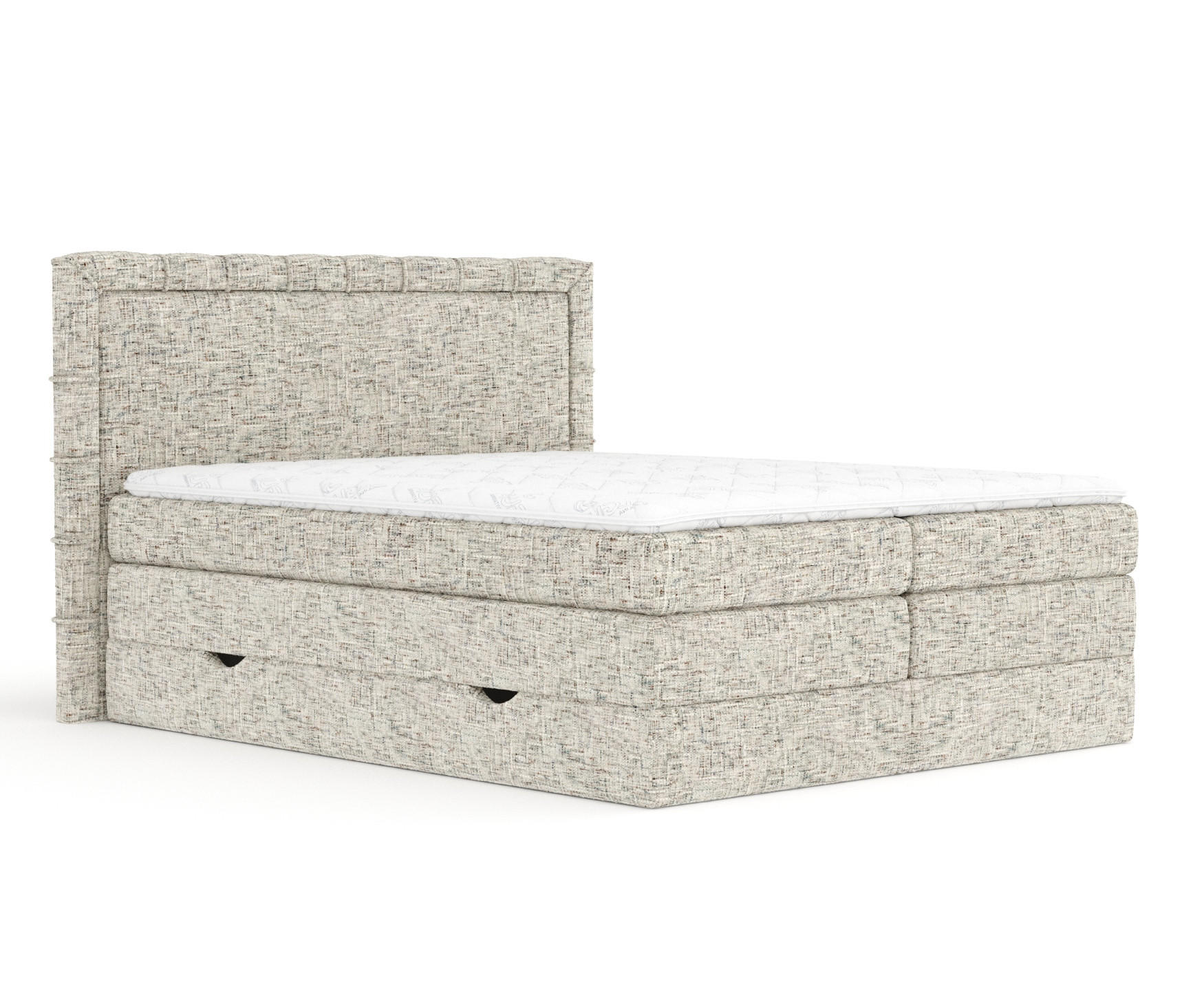 BOXSPRINGBETT Rosabel Beige 180/200 cm mit Matratze und Topper - Beige/Schwarz, Holz/Holzwerkstoff (180/200cm) - Maison de Reve