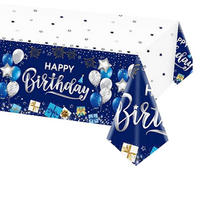 TISCHDECKE Happy Birthday 137 x 274 cm Kunststoff Marineblau - Multicolor, Kunststoff (137/1.5/274cm)