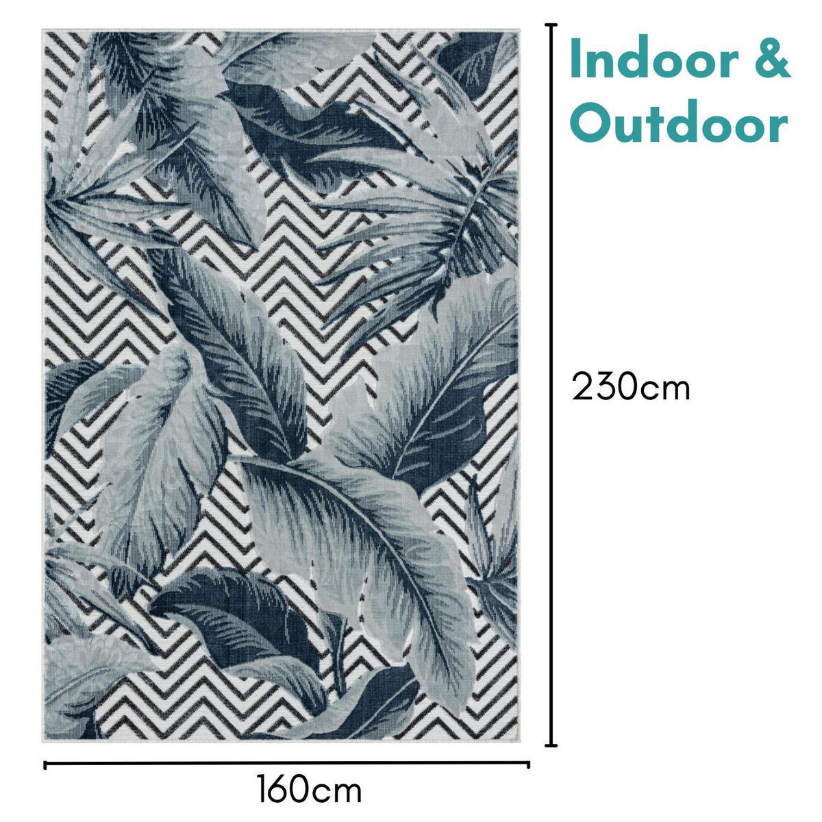 OUTDOORTEPPICH Azure Dunkelblau,Silberfarben,Schwarz 160/230 cm - Dunkelblau, Textil (160/230cm) - My-Rug