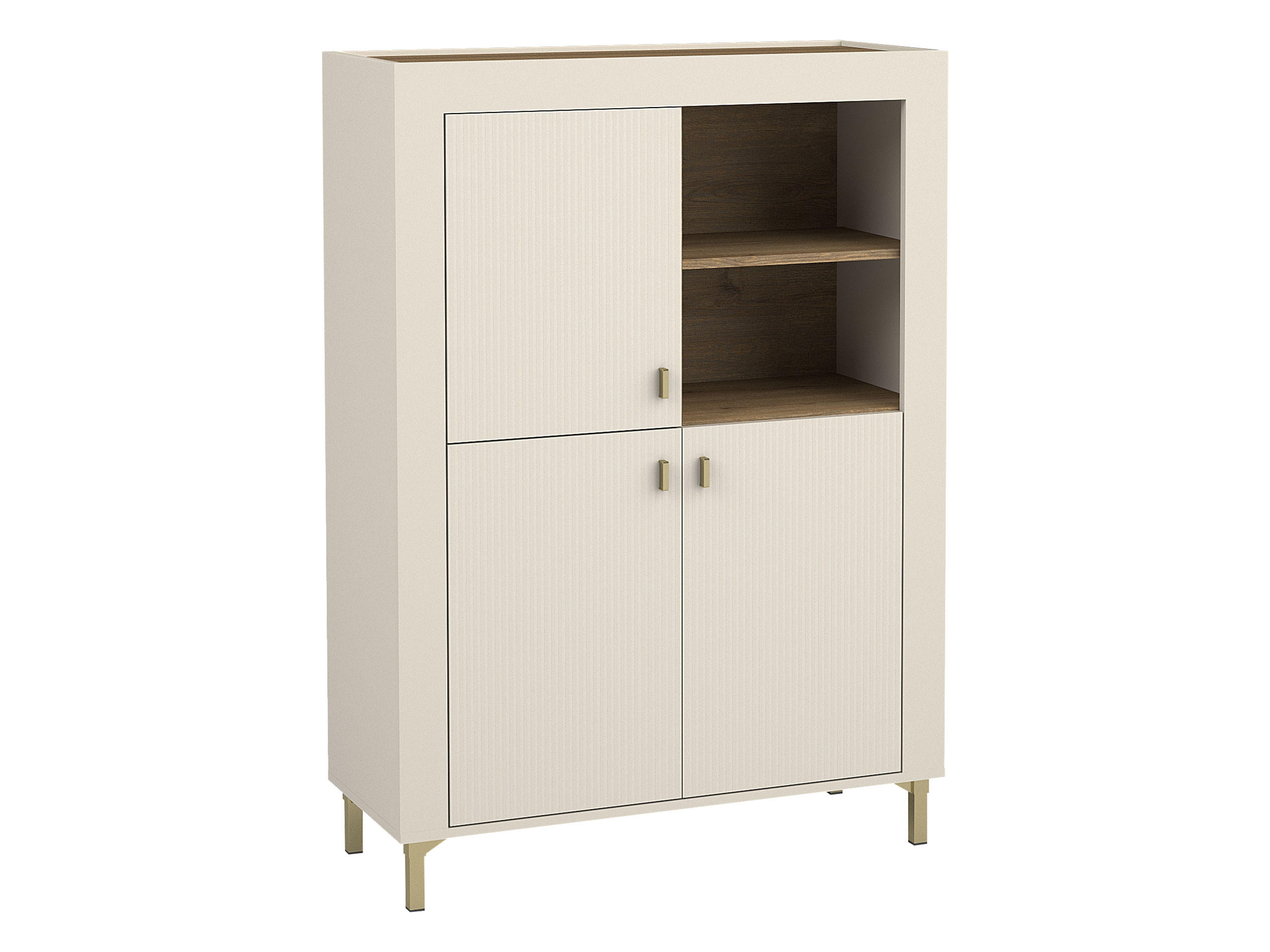 HIGHBOARD Mossa 3D MO05 - Kaschmir/Goldfarben, Holzwerkstoff/Kunststoff (97/136/40cm) - MIRJAN24
