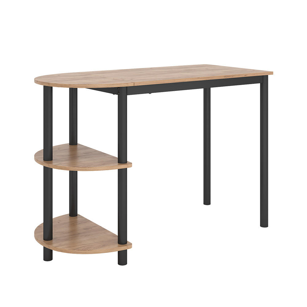 KÜCHENTISCH Freetown Goldkraft Eiche/Schwarz 110 x 50 cm mit offene Ablagen - Eichefarben/Schwarz, Holzwerkstoff (50/110/75.5cm) - Vicco