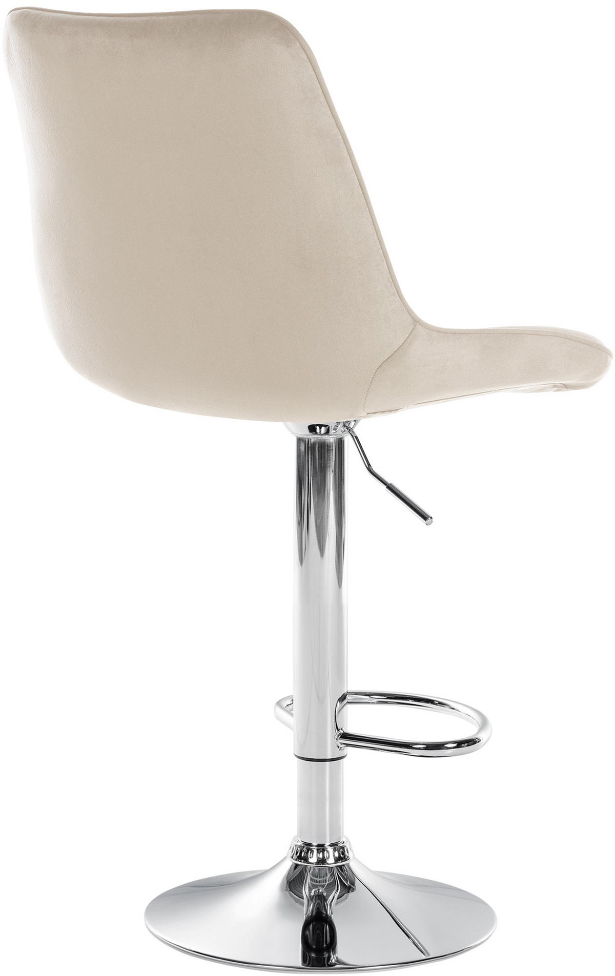 BARHOCKER Tolor Samt chrom creme - Chromfarben/Naturfarben, Textil/Metall (49.5/112/50cm) - TPFLiving