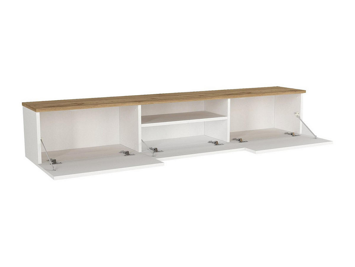 TV-HÄNGESCHRANK - 180 cm x 29.5 cm - holz - naturfarben hell, weiß Lotula - Naturfarben/Weiß, Holz (180/31.3/29.5cm) - Vente-Unique