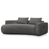 2,5-SITZER SOFA - Schwarz/Grau, Kunststoff/Textil (217/82/146cm) - home24