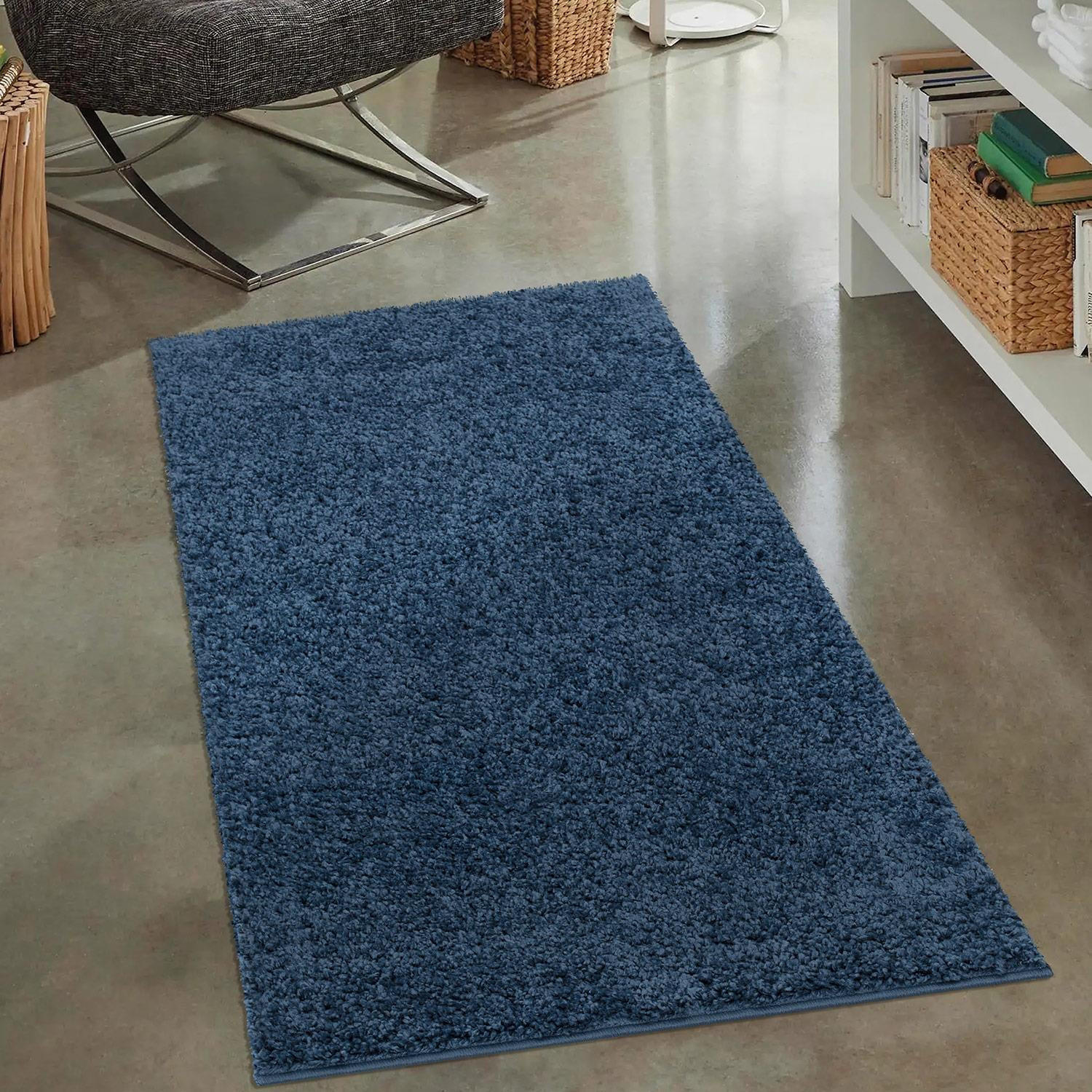 HOCHFLOR-TEPPICH City Shaggy 500 Blau 80x150 cm - Blau, Textil (80/150cm) - carpet city