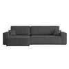 ECKSOFA Mit Schlaffunktion Und Bettkasten, Eckcouch BEST XL Stoff Quelle Graphit Links - Schwarz/Graphitfarben, Holz/Kunststoff (142/274cm) - Kaiser Möbel