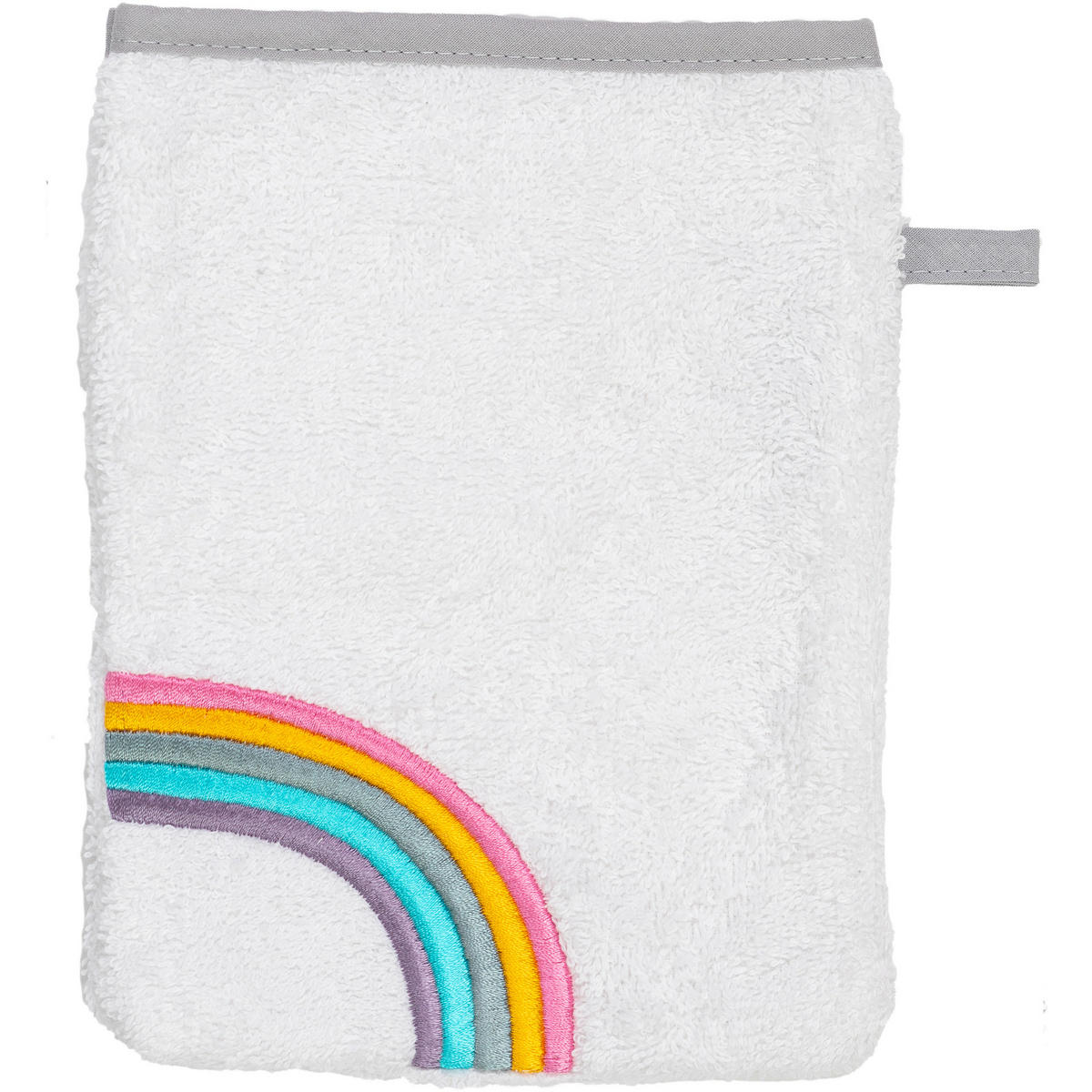WASCHHANDSCHUHE WOLKENWEICH REGENBOGEN WEISS - Weiß, Textil (16/21cm) - Smithy