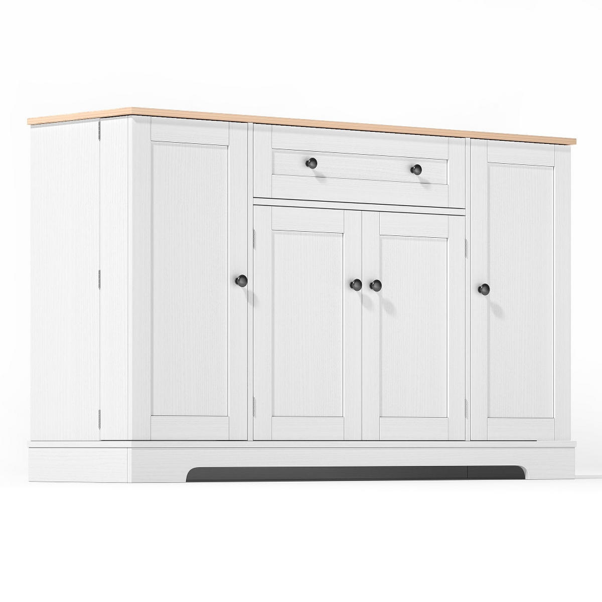 KÜCHENINSEL KÜCHENBUFFET mit Schublade und Regaltüren, Modernes Design, 138 cm breit - Naturfarben, Kunststoff (40/90/138cm) - Rolipo