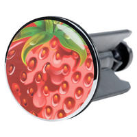 WASCHBECKENSTÖPSEL Strawberry - Rot, Kunststoff/Metall (4/7/7cm) - Sanilo