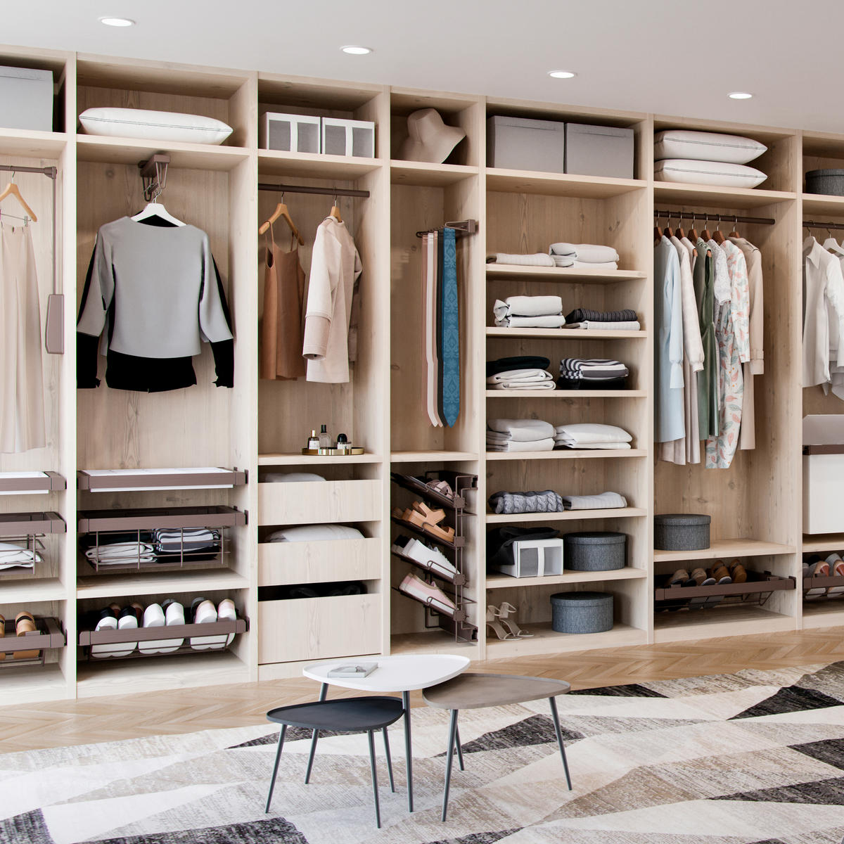 KLEIDERSTANGE Ausziehbarer Moka für Schränke, Mokka, Kunststoff und Aluminium - Mokka, Kunststoff (44.5cm) - EMUCA