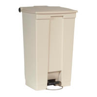 MÜLLEIMER Robuster Pedaleimer 87 Liter 82,6 x 41 x 50,2 cm Aus Konformen Polyethylen Beige - Beige, Metall (41/82.6/50.2cm) - PROREGAL
