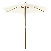 SONNENSCHIRM DE-05581 Seilzug, Bambus, windfest Weiß - Weiß, Holz (250/250cm) - ComfortXL